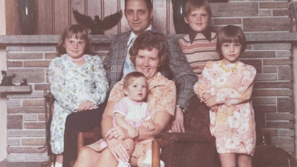 Old family photograph of Alan's family